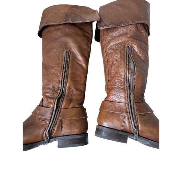 Frye Over The Knee Western Leather Boots size 8 B Brown - Picture 7 of 13